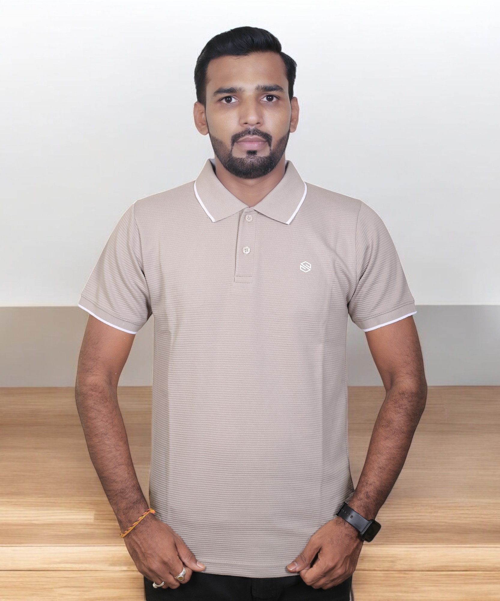 LGREY-PLAIN LINING T-SHIRTS