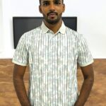 SKYBLUE-PRINTED POLO TSHIRT